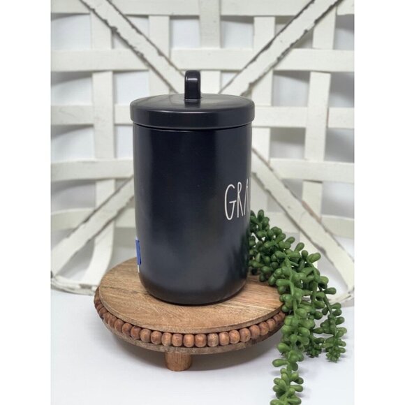 Rae Dunn Granola Canister Black Matte Ceramic Farmhouse Kitchen Storage Jar - Picture 4 of 6